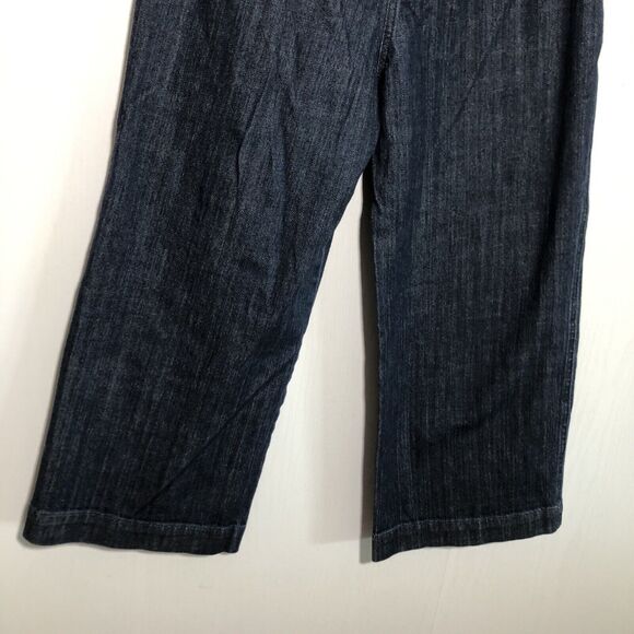 ST. John Collection Denim Trousers Womens 8 Blue Wide Leg High Waisted Cropped - Picture 8 of 9